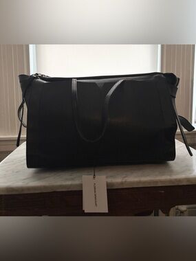 Beautiful Black Leather Florian Denicourt Handbag NWT Hand Made in France